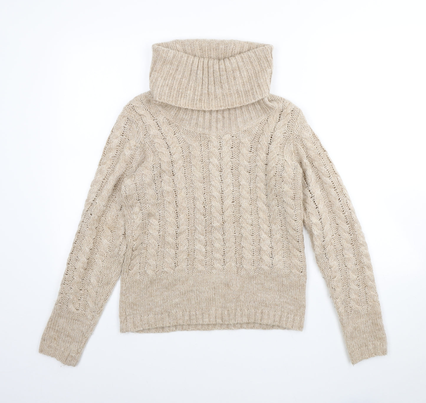 s.Oliver Womens Beige Roll Neck Polyester Pullover Jumper Size 10