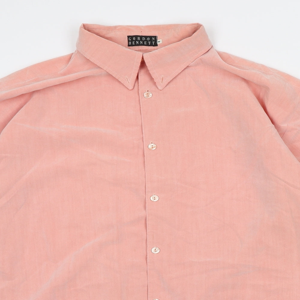 Gordon Bennett Womens Pink Polyester Shirt Dress Collared