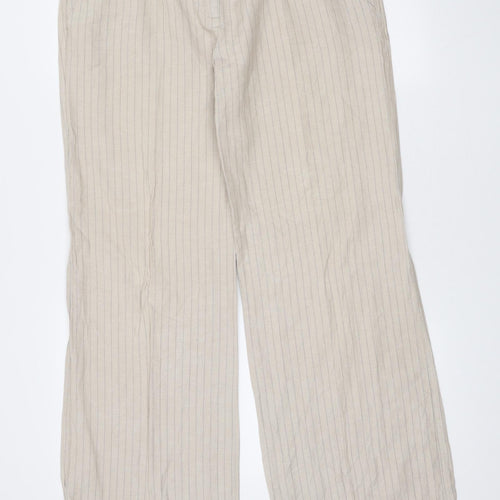 ORSAY Womens Beige Striped Cotton Trousers Size 36 in L31 in Regular