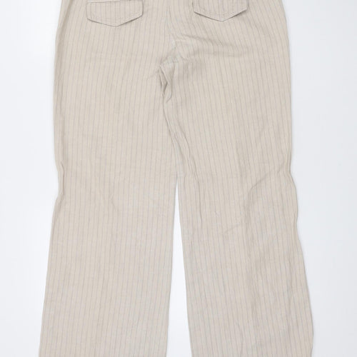 ORSAY Womens Beige Striped Cotton Trousers Size 36 in L31 in Regular