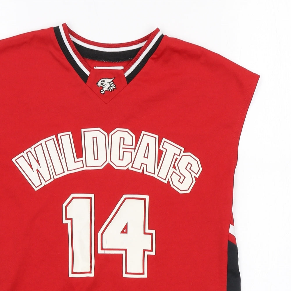 Disney Boys Red Polyester Basic Tank Size 11-12 Years Crew Neck - High School Musical