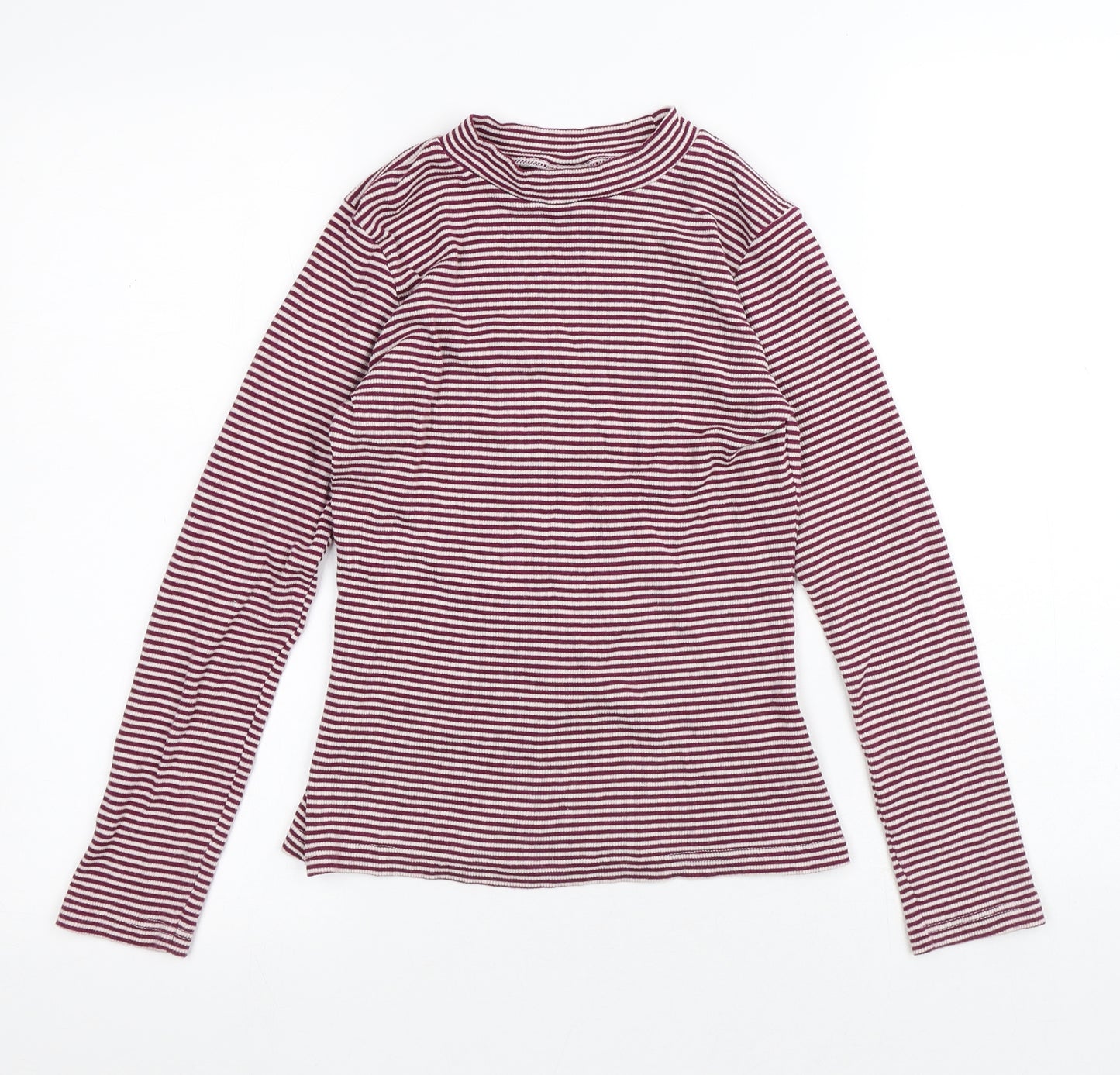 I Love Girls Wear Girls Multicoloured Striped Cotton Pullover T-Shirt Size 13 Years Round Neck