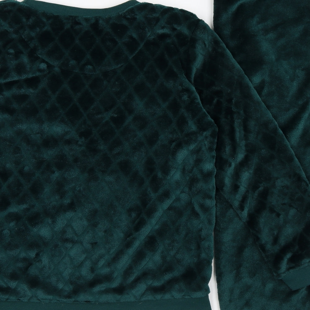 Primark Womens Green Solid Polyester Capri Lounge Set Size L - Faux Fur
