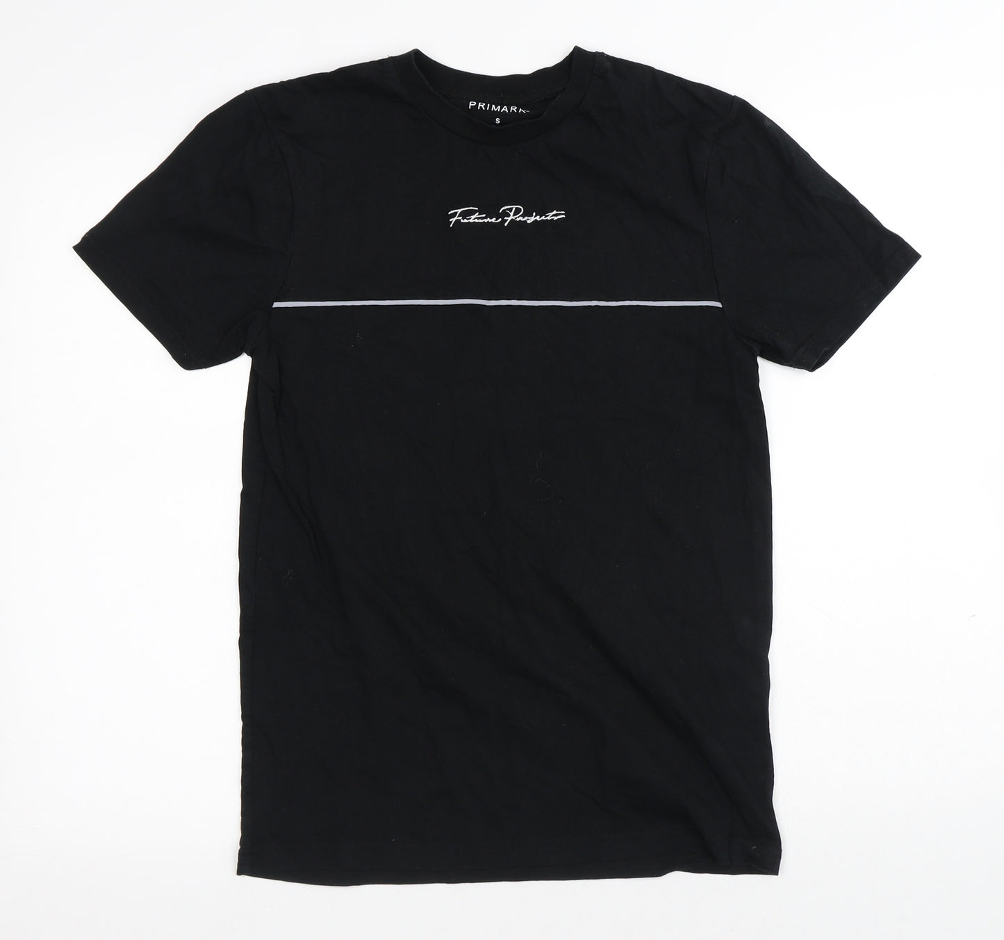 Primark Mens Black Polyester T-Shirt Size S Round Neck - Future