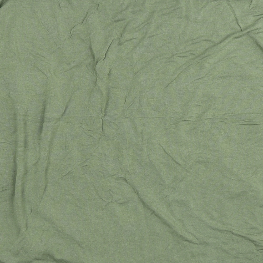 Peacocks Womens Green Viscose Jersey T-Shirt Size 14 Round Neck