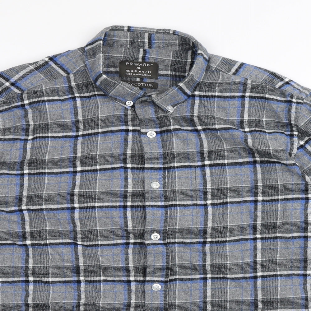 Primark Mens Multicoloured Paisley Cotton Button-Up Size XL Collared Button