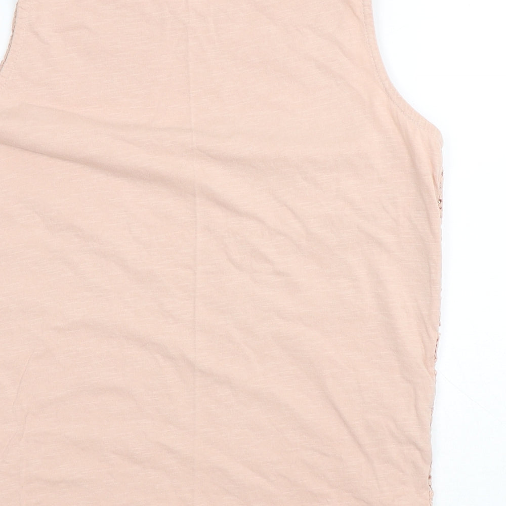 Intuition Womens Pink Floral Cotton Basic Tank Size 14 Round Neck