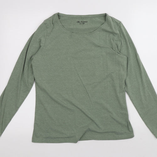 George Womens Green Polyester Basic T-Shirt Size 12 Round Neck