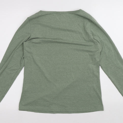 George Womens Green Polyester Basic T-Shirt Size 12 Round Neck
