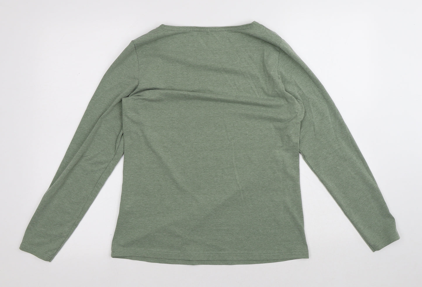 George Womens Green Polyester Basic T-Shirt Size 12 Round Neck