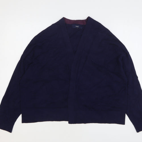 NEXT Womens Blue V-Neck Cotton Cardigan Jumper Size 14