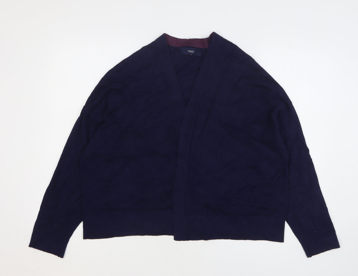 NEXT Womens Blue V-Neck Cotton Cardigan Jumper Size 14
