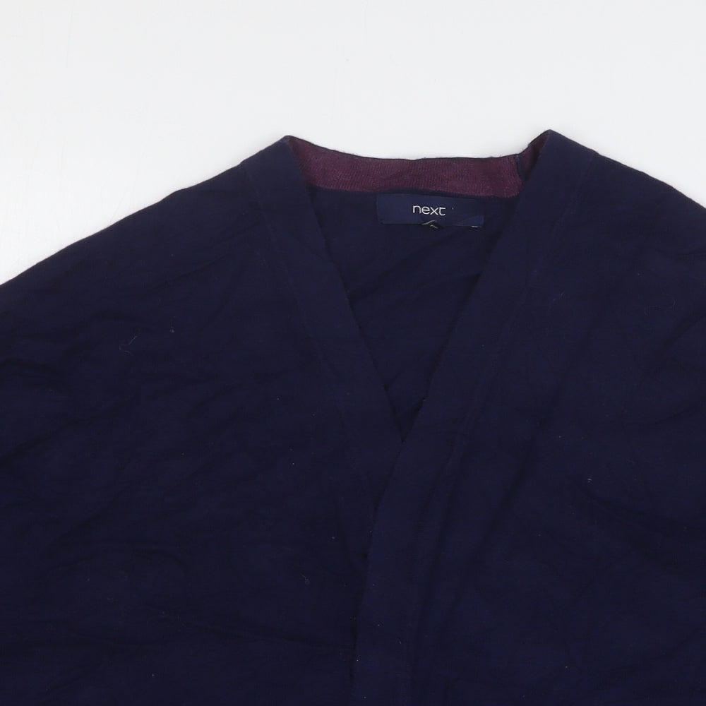 NEXT Womens Blue V-Neck Cotton Cardigan Jumper Size 14
