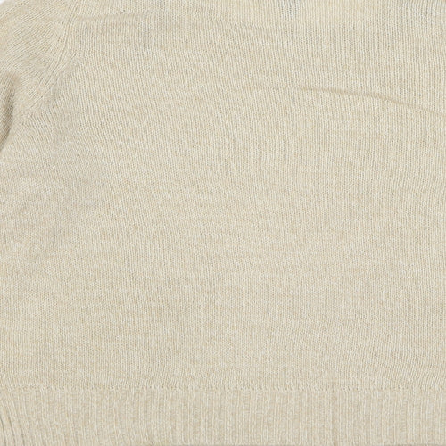 H&M Womens Beige Round Neck Acrylic Pullover Jumper Size M