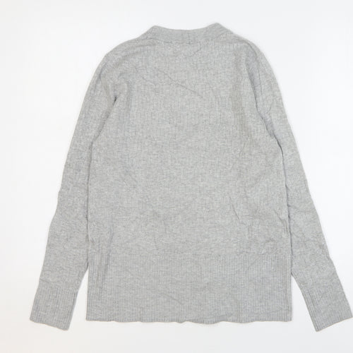Marks and Spencer Womens Grey Round Neck Viscose Pullover Jumper Size 12