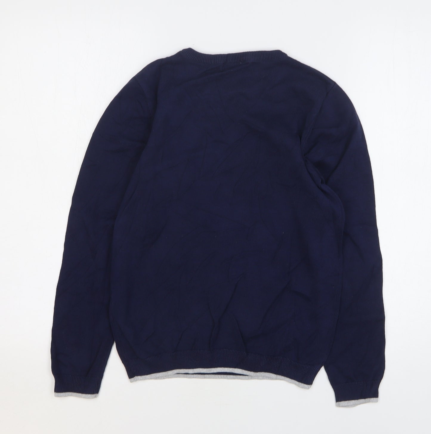 Du Pareil Girls Blue Round Neck Cotton Pullover Jumper Size 12 Years Pullover