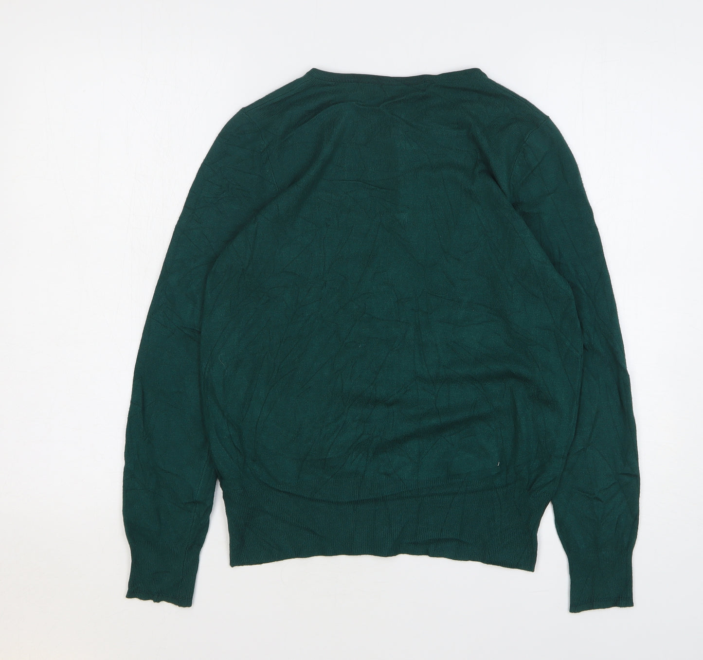 Marks and Spencer Womens Green Round Neck Viscose Cardigan Jumper Size 10