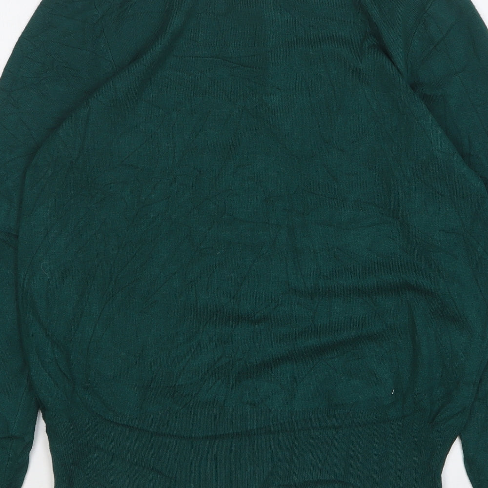 Marks and Spencer Womens Green Round Neck Viscose Cardigan Jumper Size 10