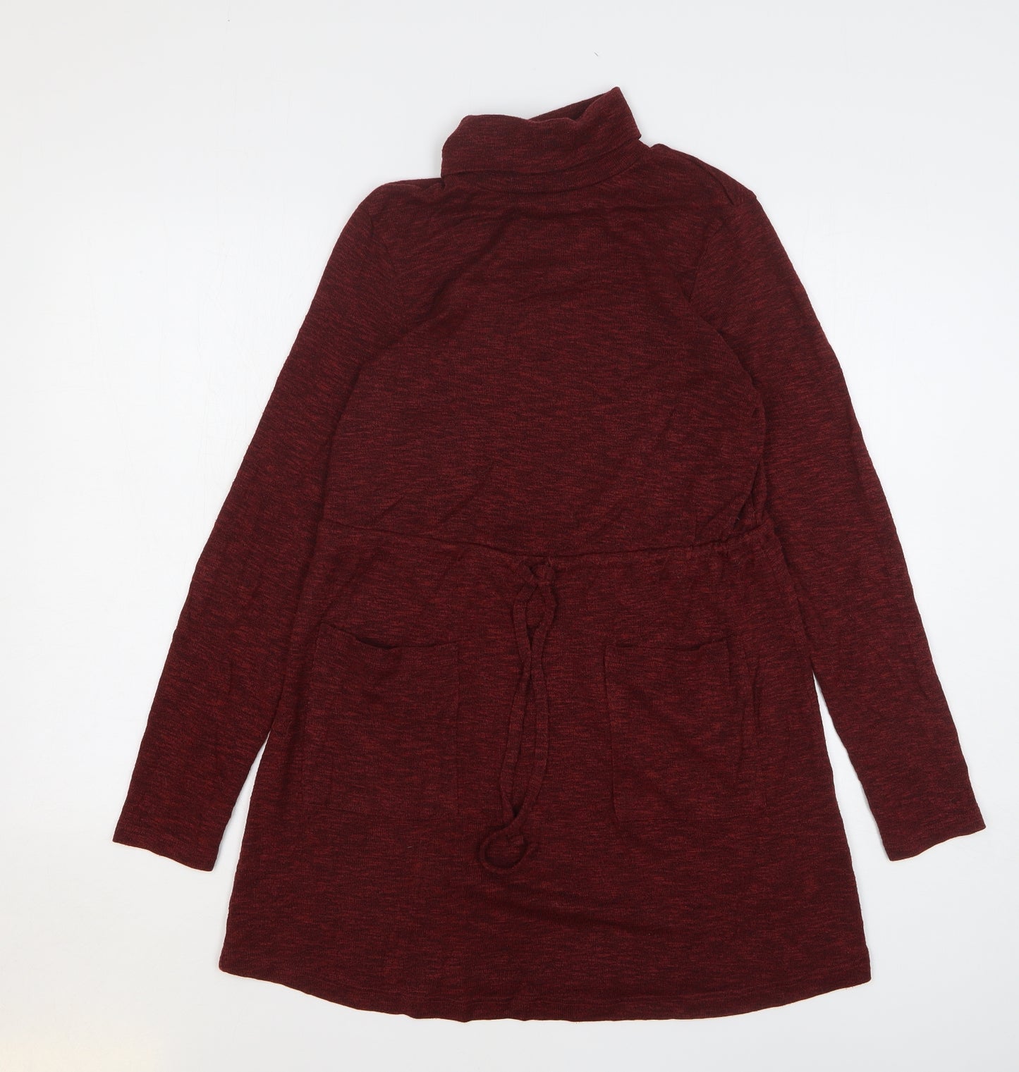 BDG Womens Red Polyamide Jumper Dress Size S High Neck Pullover