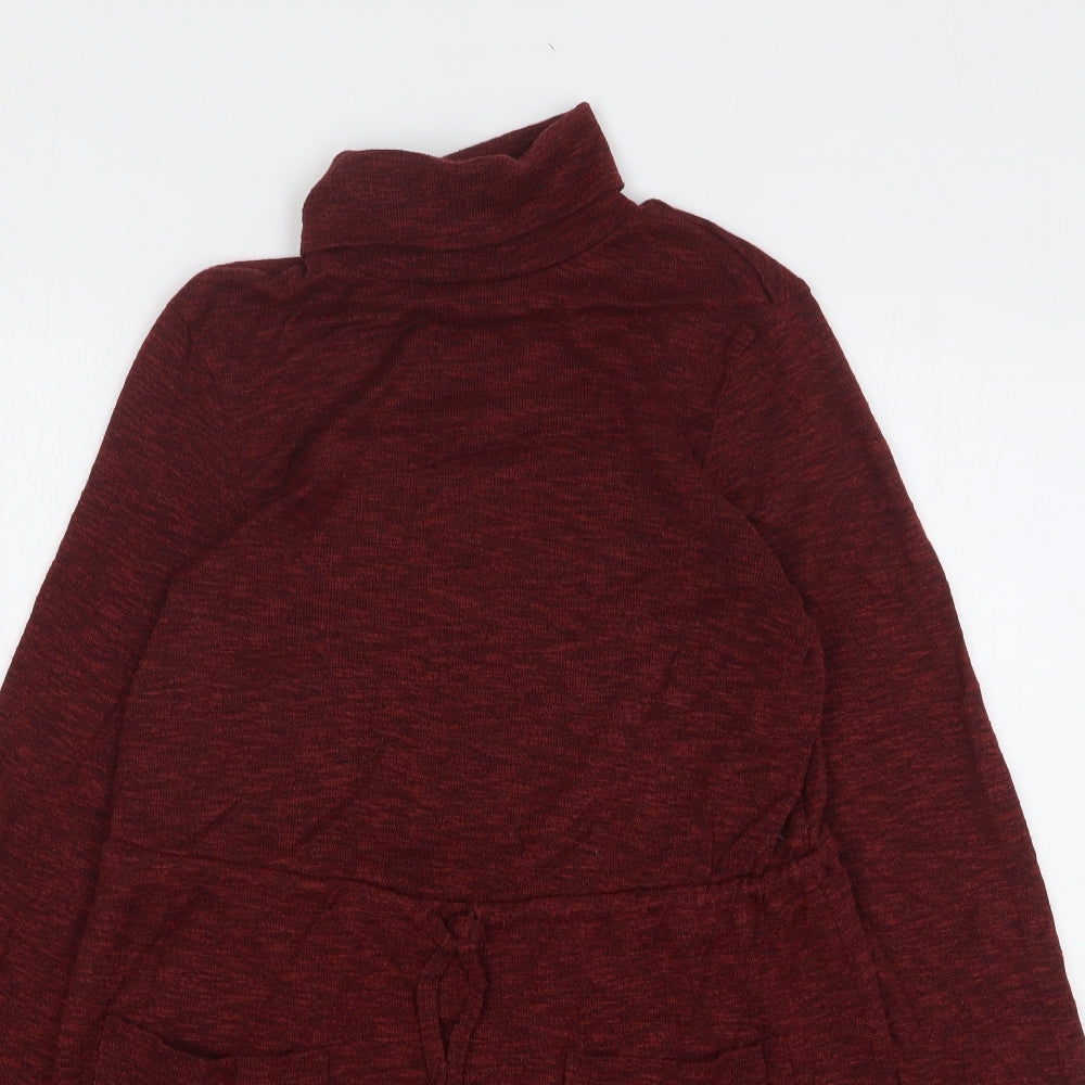 BDG Womens Red Polyamide Jumper Dress Size S High Neck Pullover
