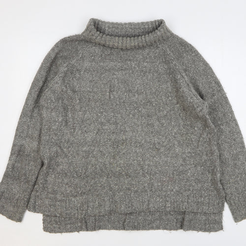 H&M Womens Grey Round Neck Acrylic Pullover Jumper Size M