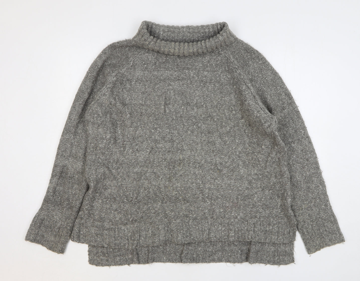 H&M Womens Grey Round Neck Acrylic Pullover Jumper Size M
