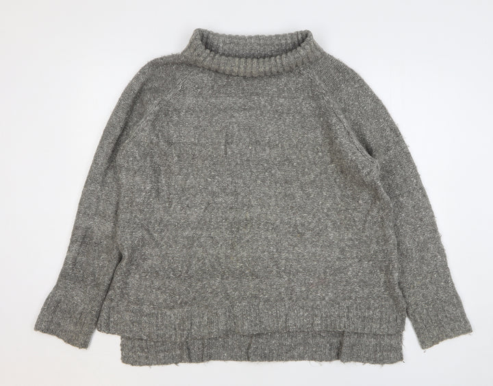 H&M Womens Grey Round Neck Acrylic Pullover Jumper Size M