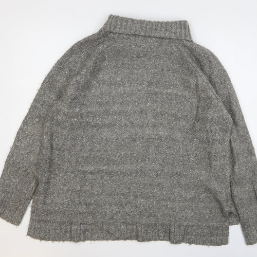 H&M Womens Grey Round Neck Acrylic Pullover Jumper Size M