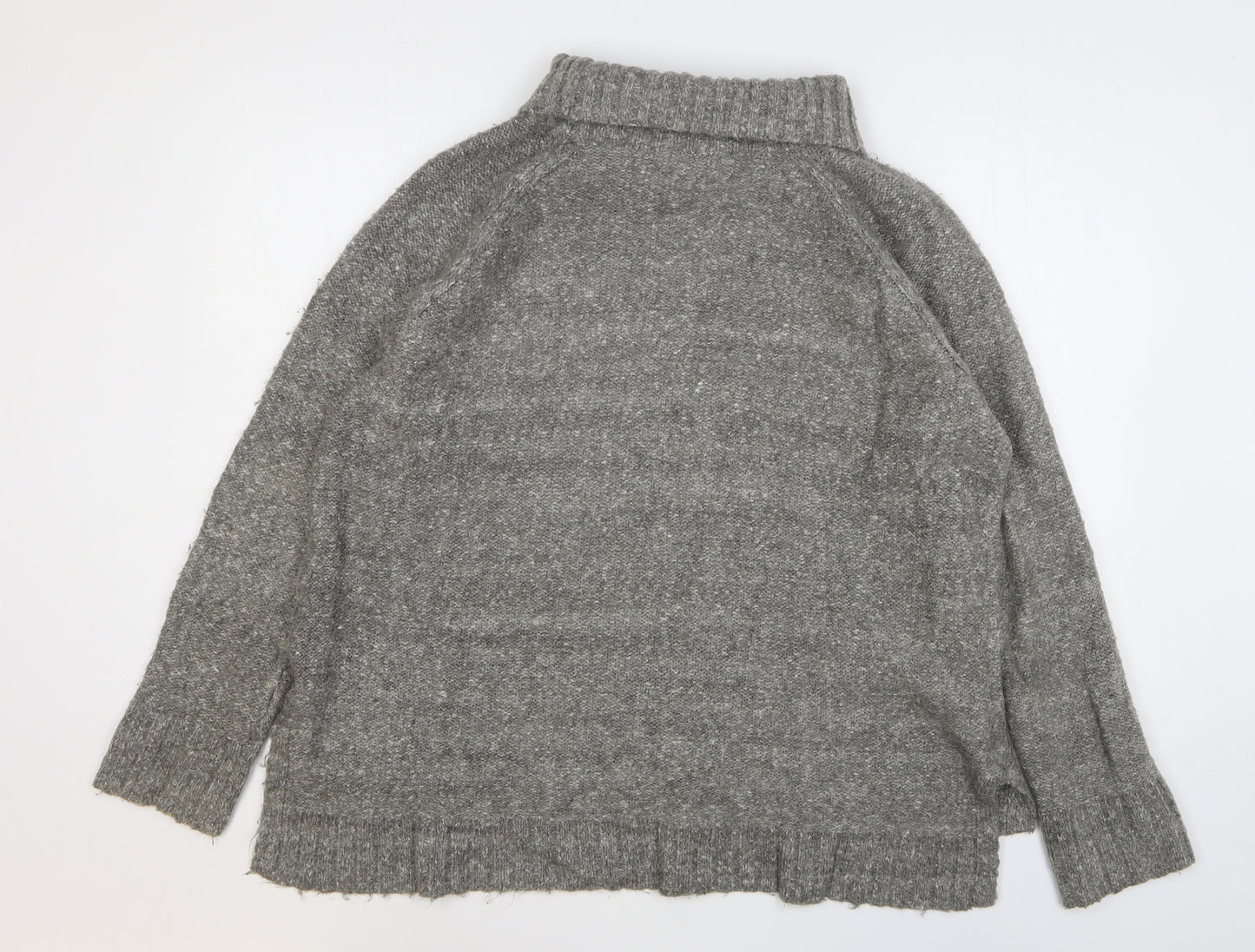 H&M Womens Grey Round Neck Acrylic Pullover Jumper Size M