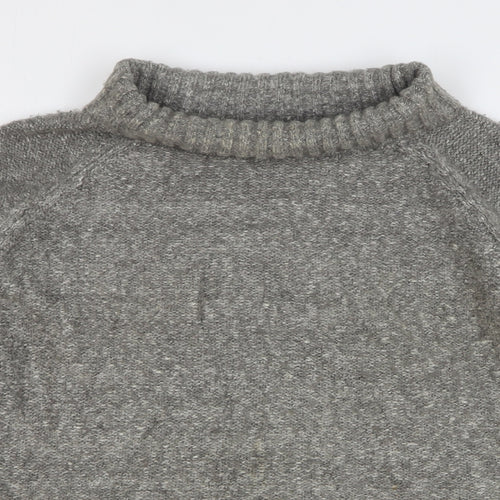 H&M Womens Grey Round Neck Acrylic Pullover Jumper Size M