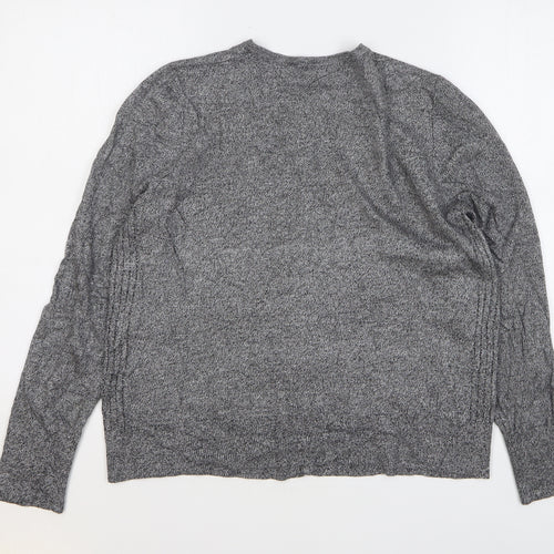 F&F Womens Grey Round Neck Viscose Cardigan Jumper Size 18