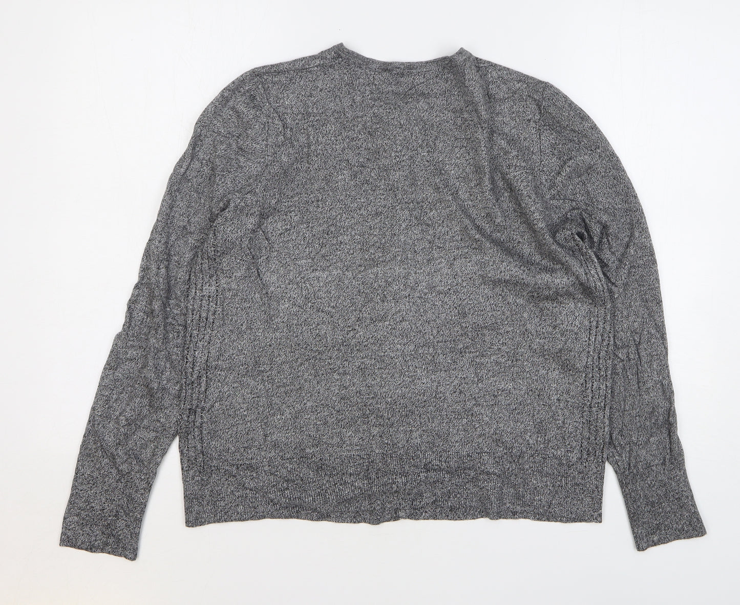 F&F Womens Grey Round Neck Viscose Cardigan Jumper Size 18