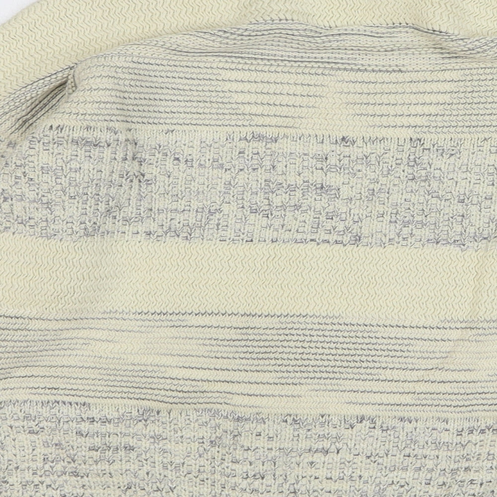 Fat Face Womens Beige Round Neck Striped Cotton Pullover Jumper Size 12