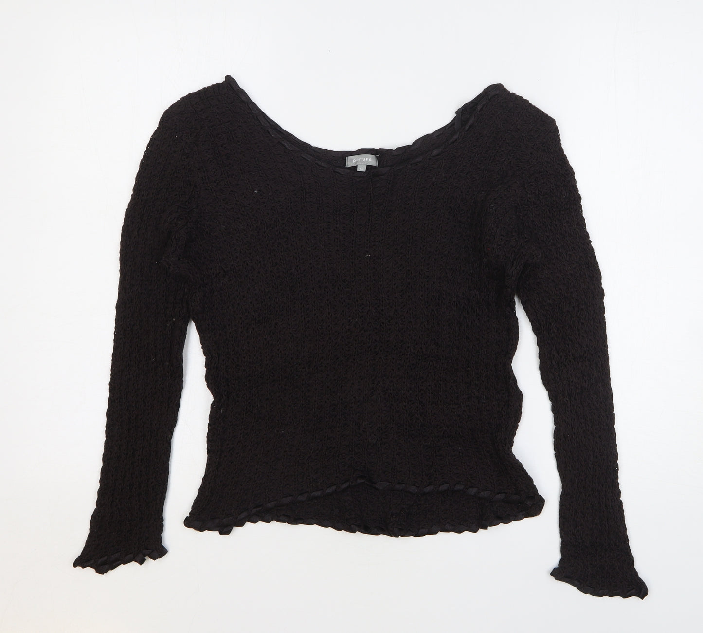 Per Una Womens Brown Boat Neck Cotton Pullover Jumper Size XL