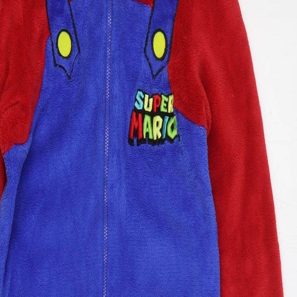Super Mario Boys Multicoloured Colourblock Polyester One Piece Size 11-12 Years Zip
