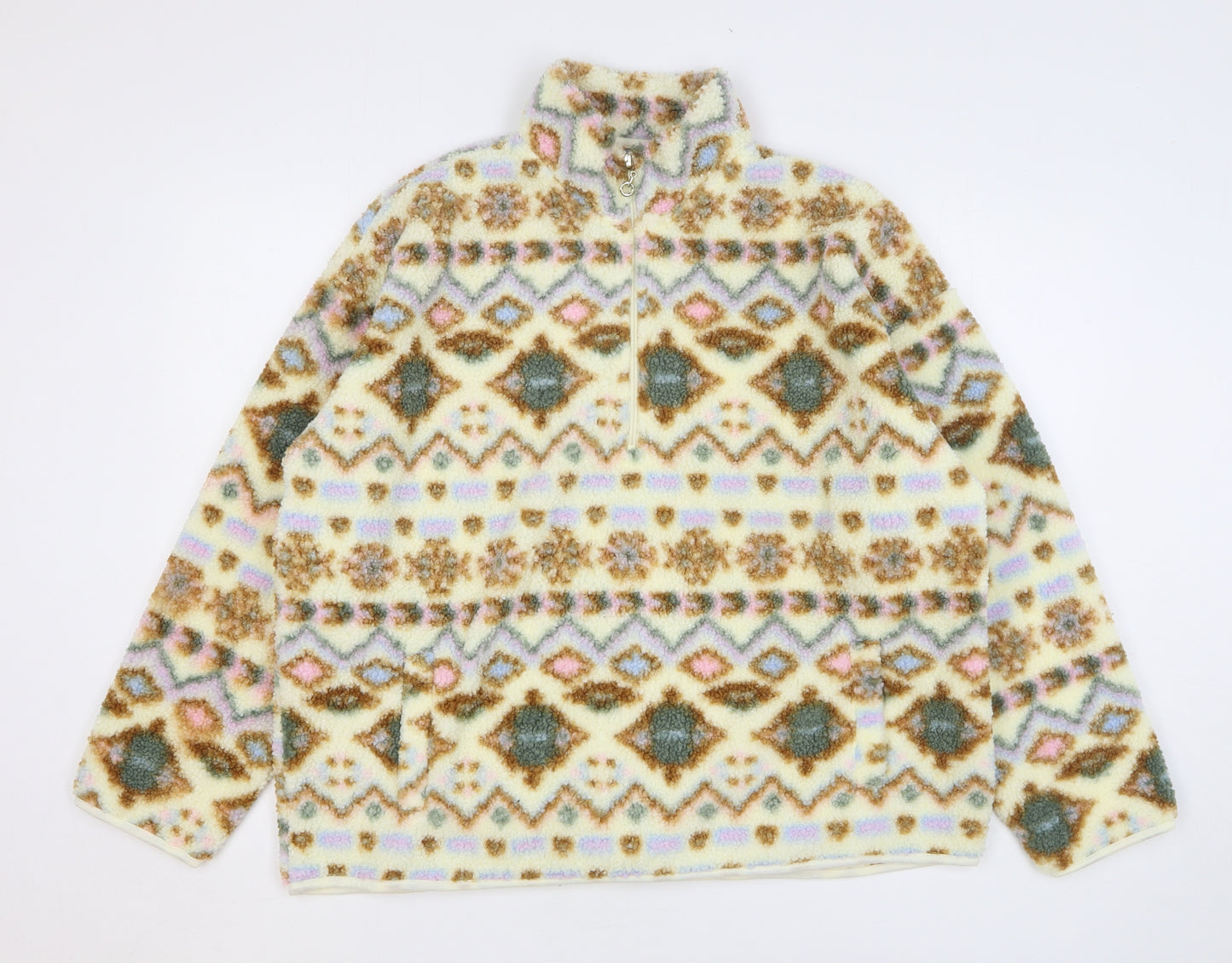 TU Womens Multicoloured Geometric Polyester Pullover Sweatshirt Size 20 Zip