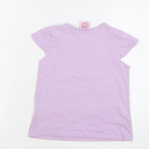 My Little Pony Girls Purple Cotton Basic T-Shirt Size 5-6 Years Round Neck Pullover