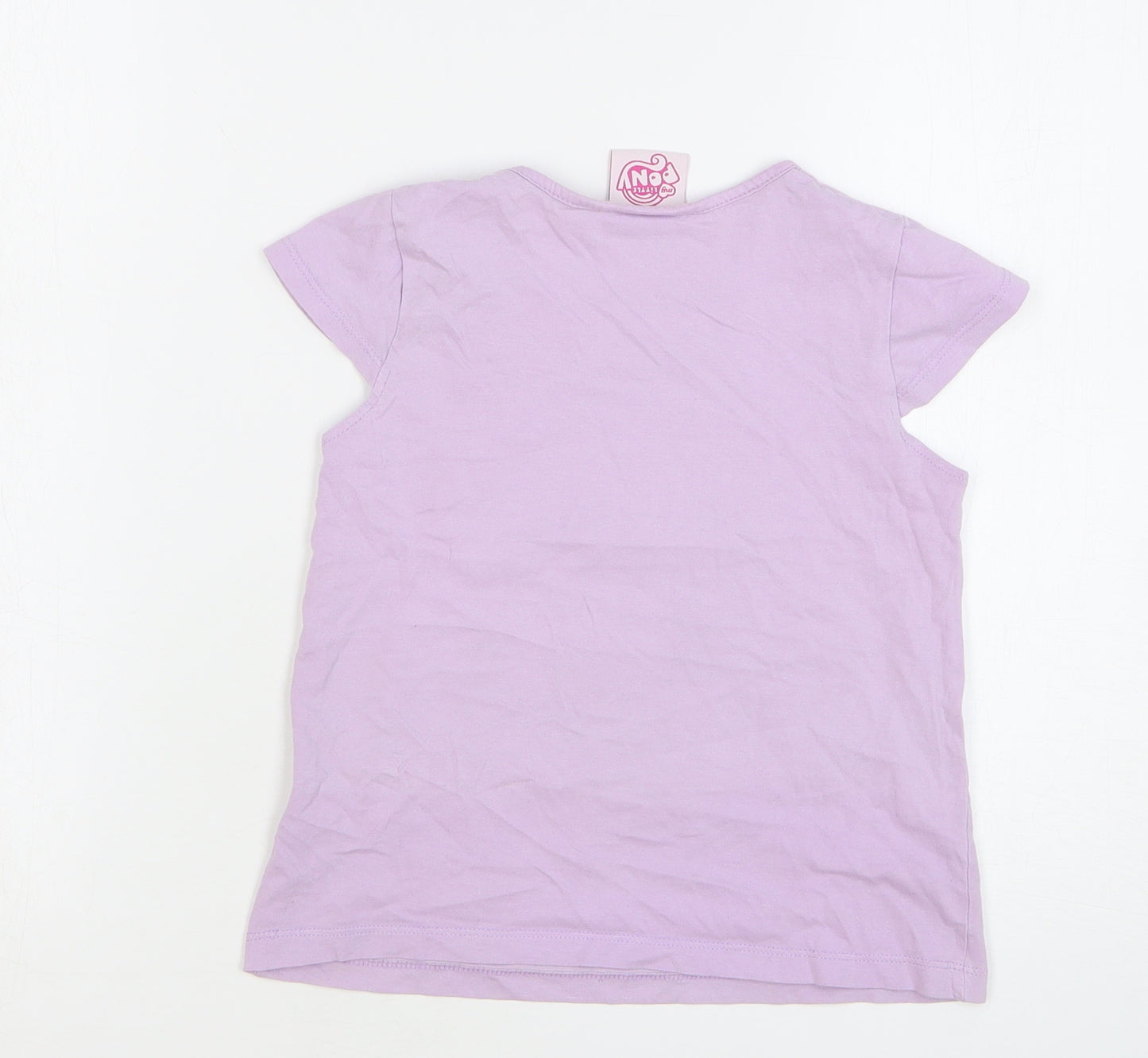My Little Pony Girls Purple Cotton Basic T-Shirt Size 5-6 Years Round Neck Pullover