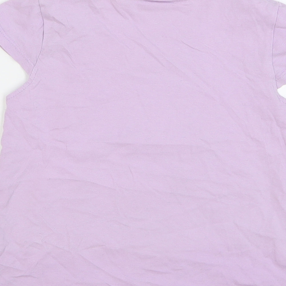My Little Pony Girls Purple Cotton Basic T-Shirt Size 5-6 Years Round Neck Pullover