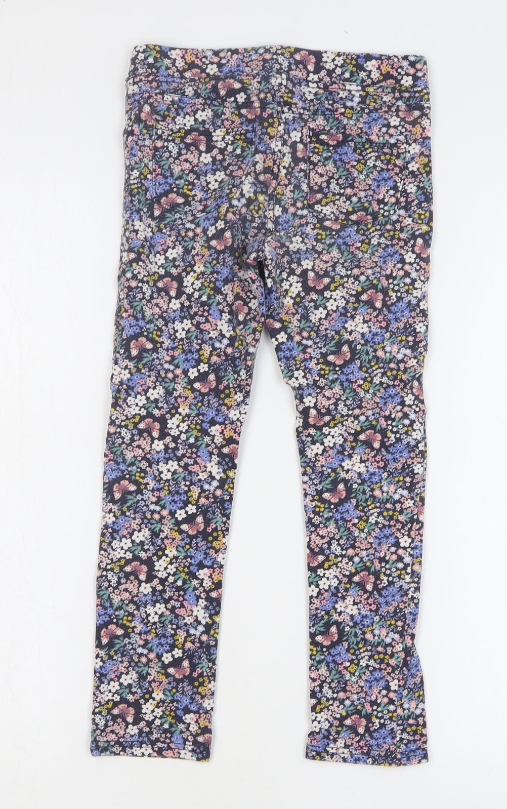 H&M Girls Multicoloured Floral Cotton Jegging Jeans Size 9-10 Years Regular