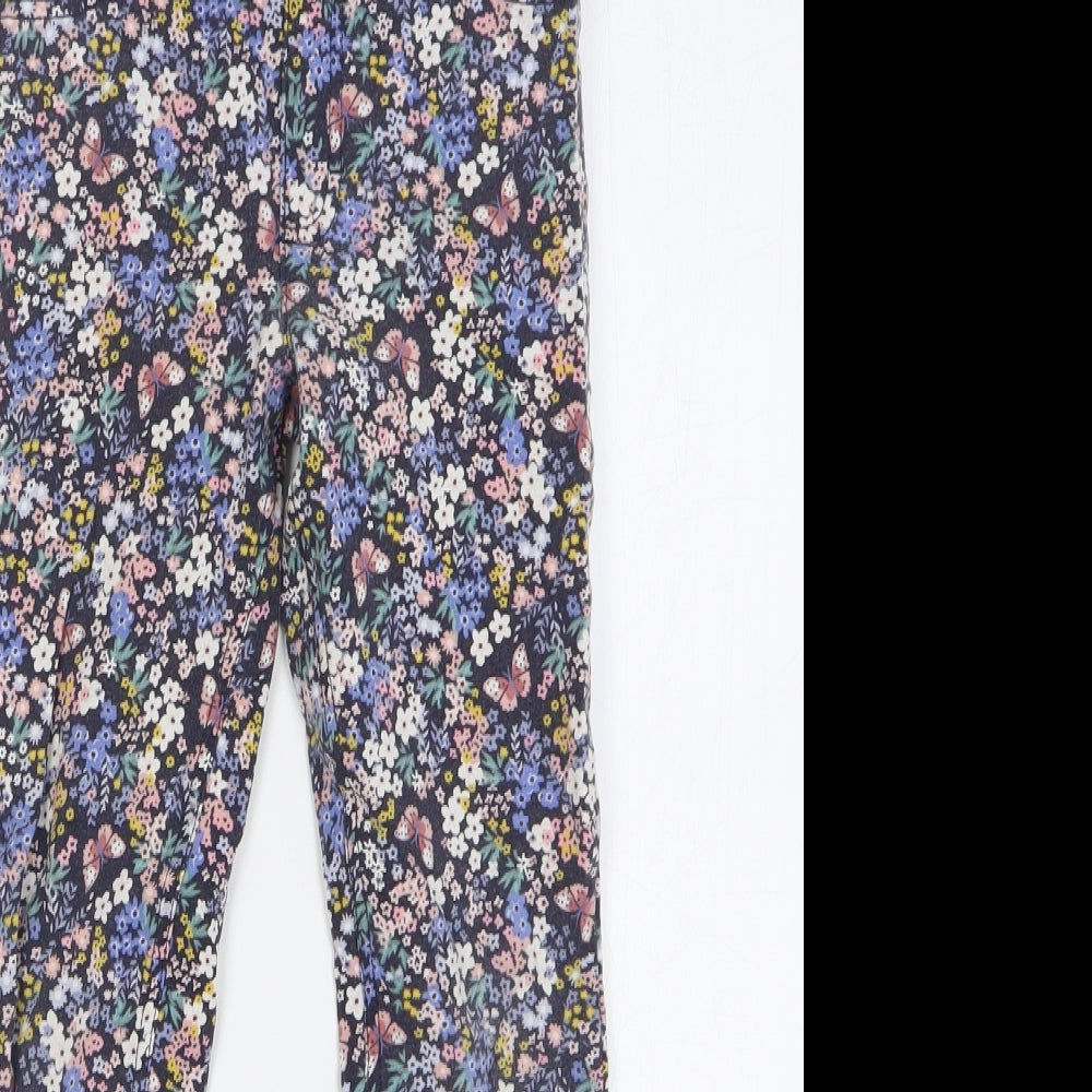 H&M Girls Multicoloured Floral Cotton Jegging Jeans Size 9-10 Years Regular