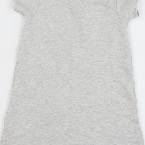 Mothercare Girls Grey Cotton T-Shirt Dress Size 7 Years Round Neck Pullover - My Little Pony