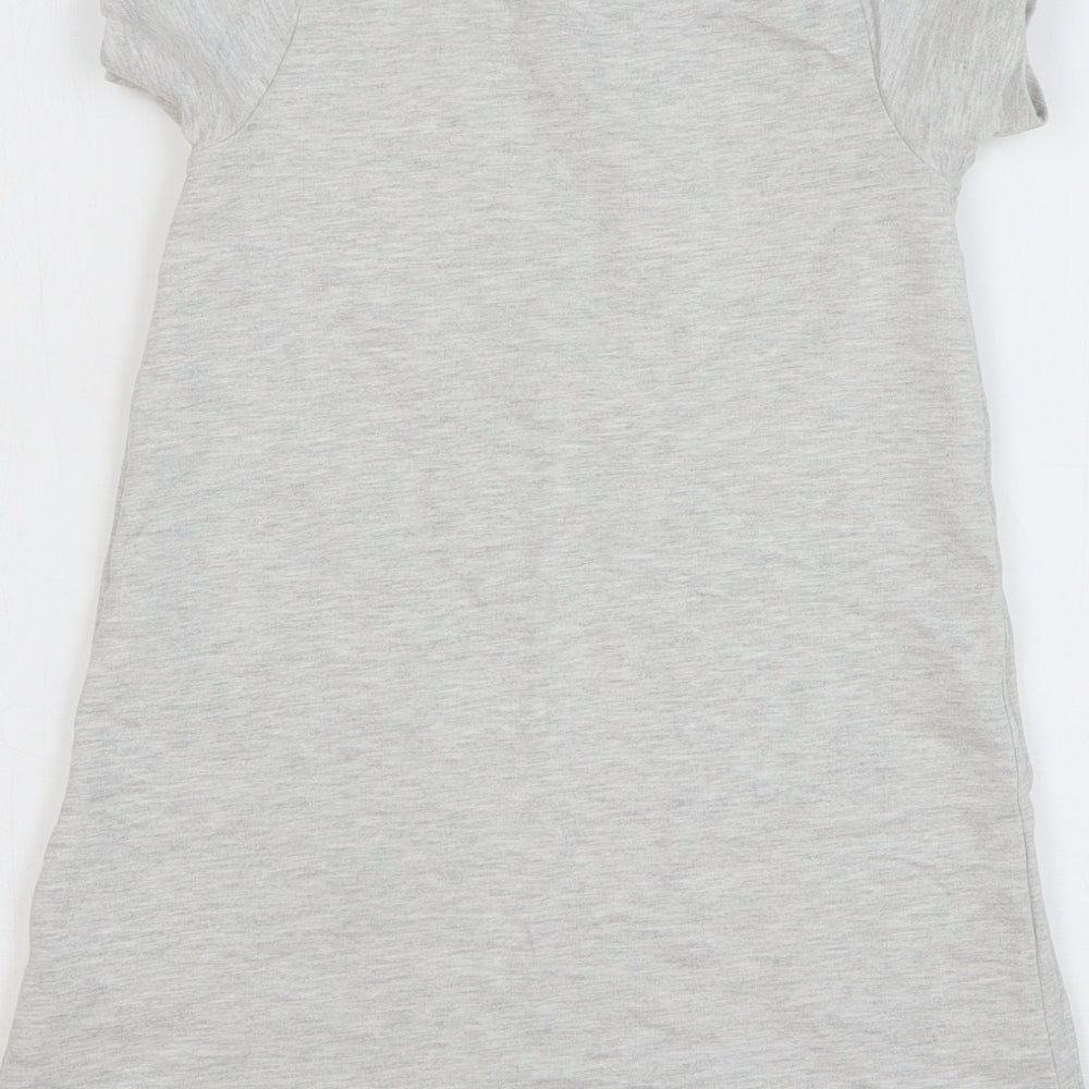 Mothercare Girls Grey Cotton T-Shirt Dress Size 7 Years Round Neck Pullover - My Little Pony