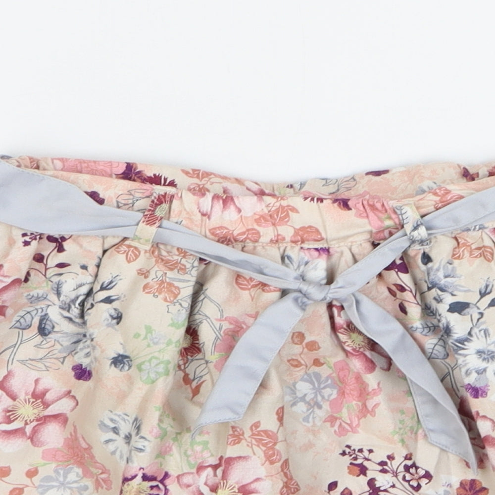 Little Stitches Girls Pink Floral Cotton A-Line Skirt Size 7-8 Years Regular