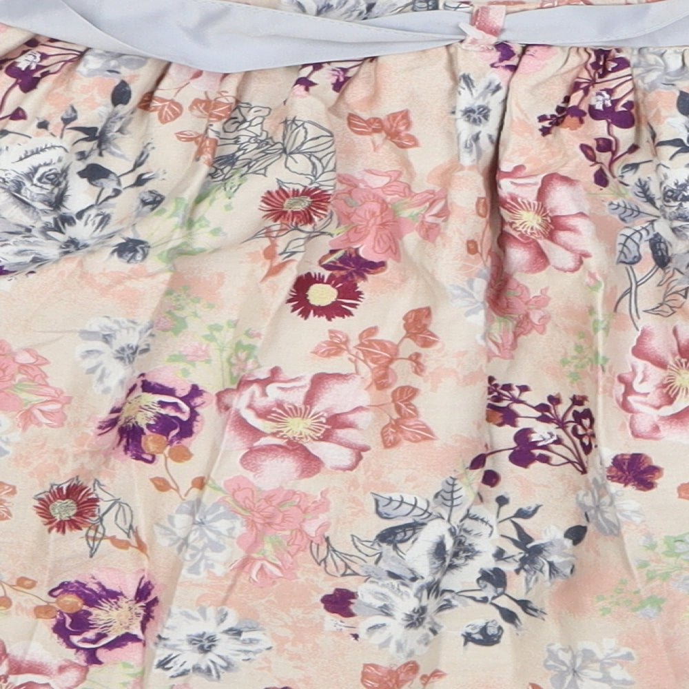Little Stitches Girls Pink Floral Cotton A-Line Skirt Size 7-8 Years Regular