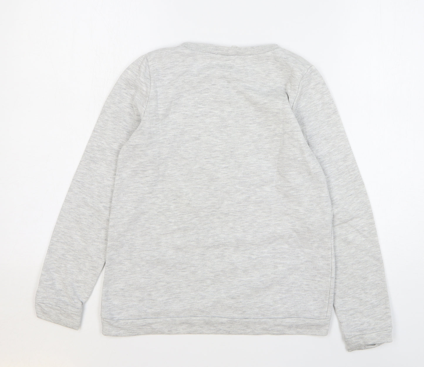 H&M Girls Grey Cotton Pullover Sweatshirt Size 9-10 Years Pullover - Unicorn