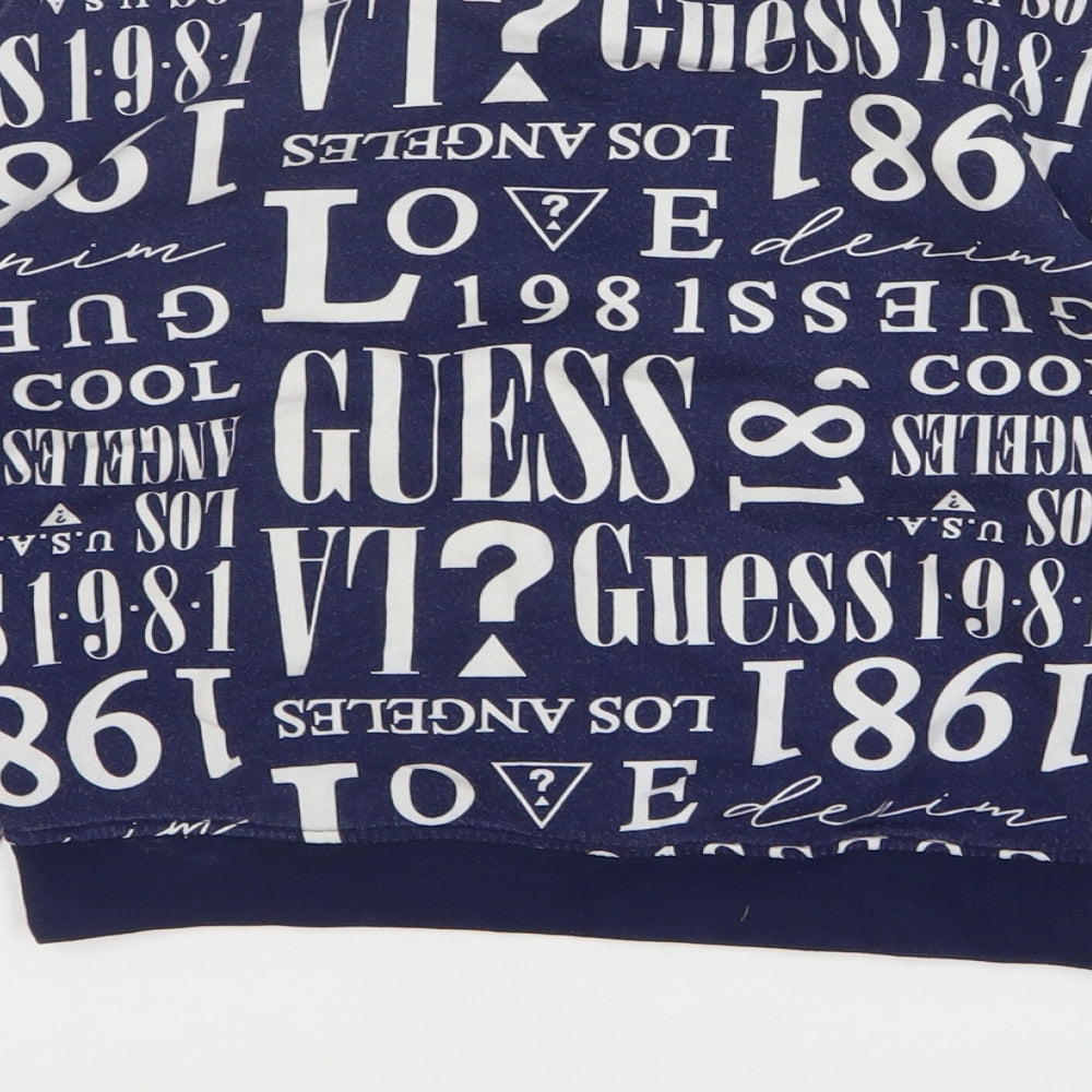GUESS Girls Blue Geometric Cotton Pullover Sweatshirt Size 10 Years Pullover