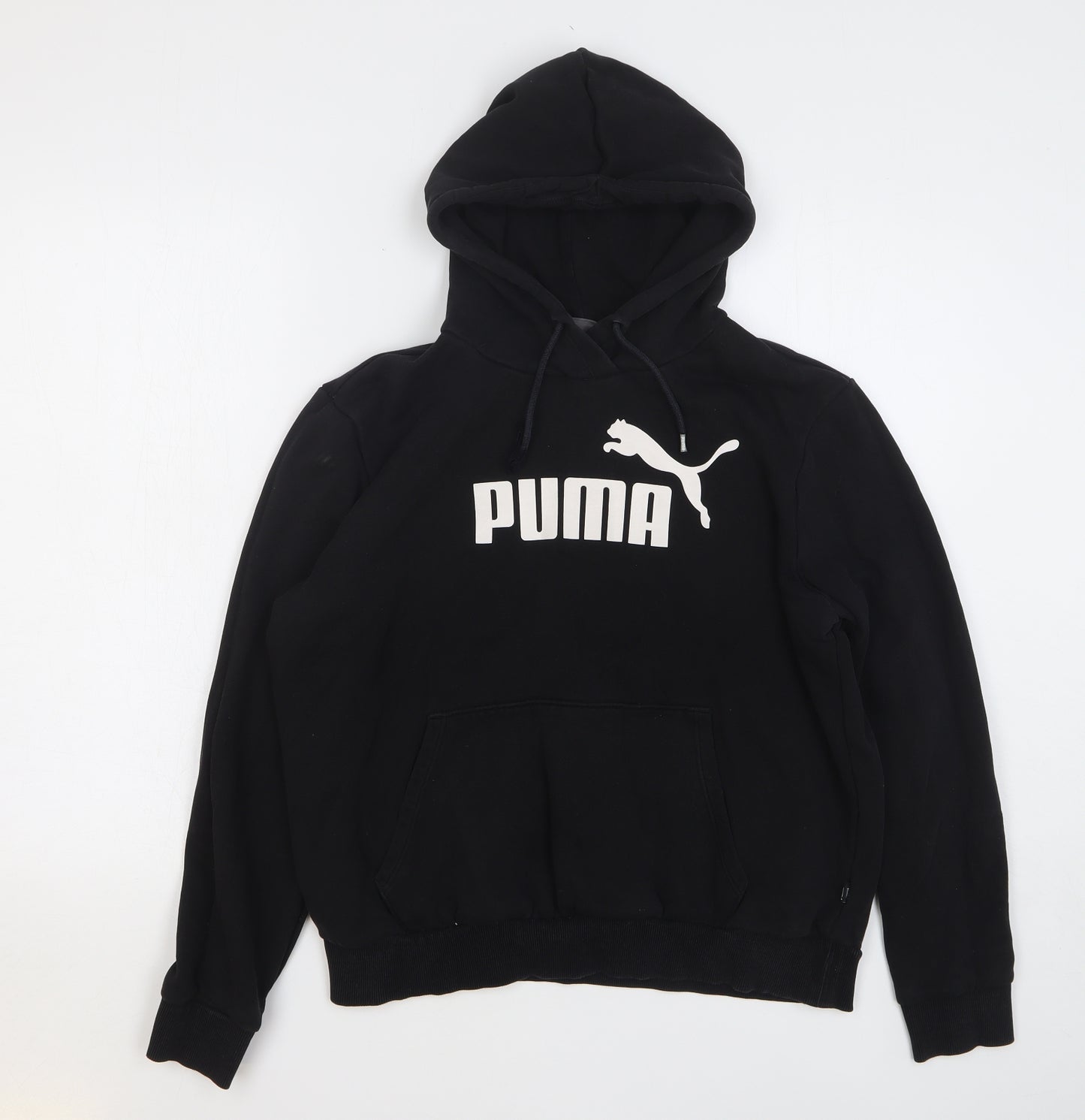 PUMA Womens Black Polyester Pullover Hoodie Size L Pullover