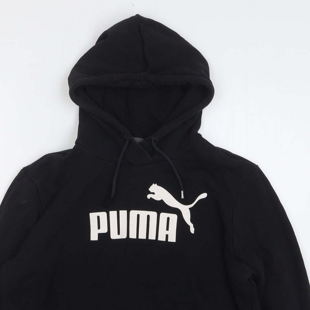 PUMA Womens Black Polyester Pullover Hoodie Size L Pullover