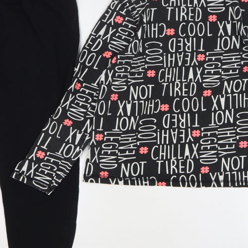 George Boys Black Geometric Cotton Pyjama Set Size 12-13 Years Pullover - Chillax
